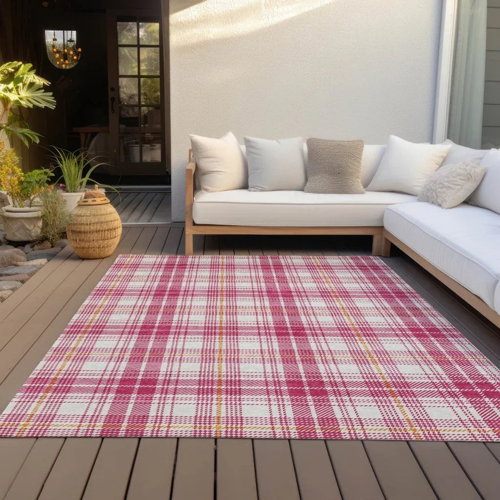 LOOMLAN Rugs Aurora Pink Washable Indoor-Outdoor Rug