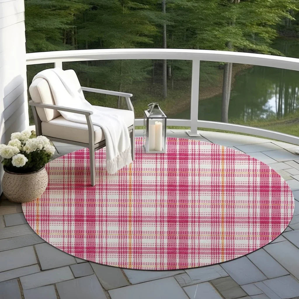 LOOMLAN Rugs Aurora Pink Washable Indoor-Outdoor Rug