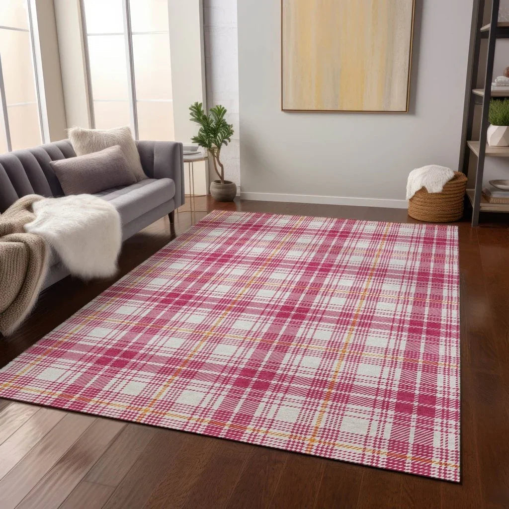 LOOMLAN Rugs Aurora Pink Washable Indoor-Outdoor Rug