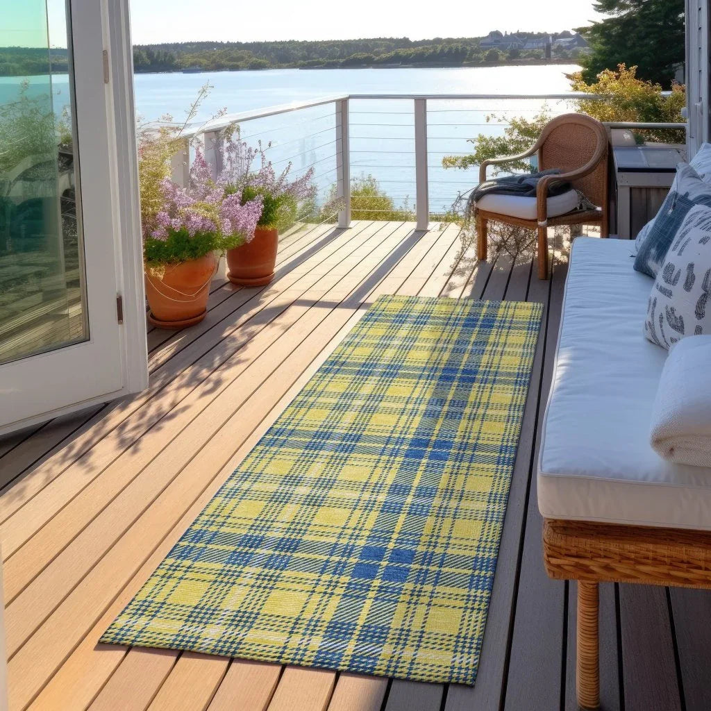 LOOMLAN Rugs Aurora Yellow Washable Indoor-Outdoor Rug