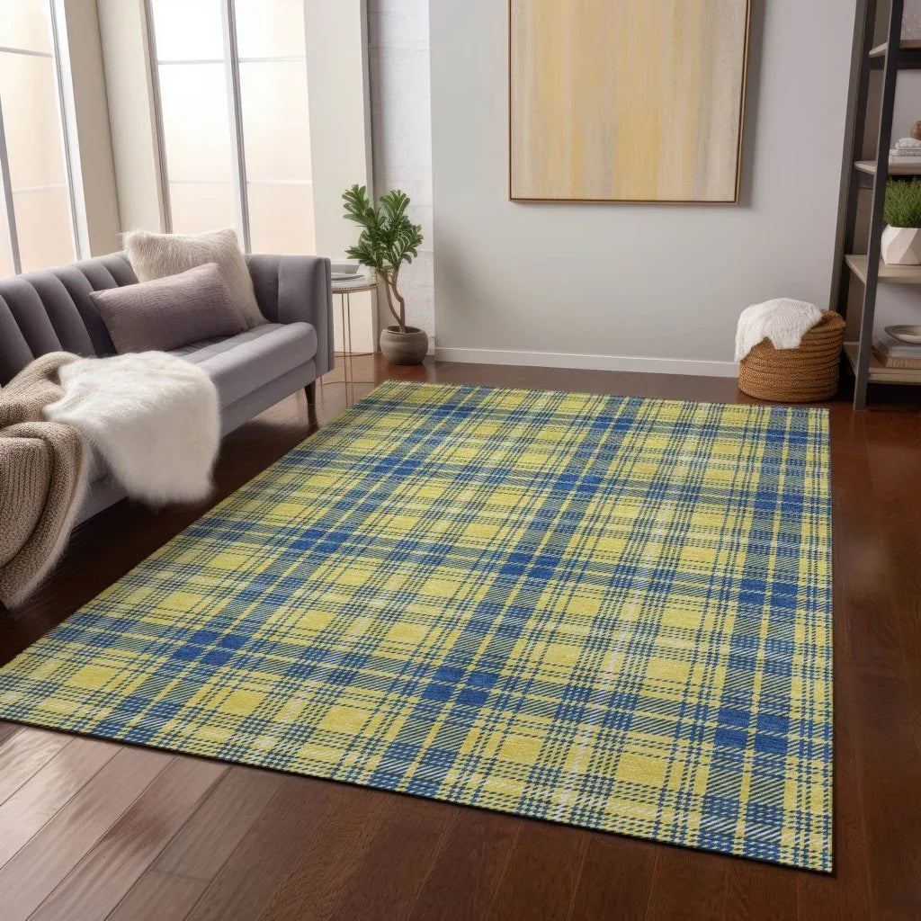 LOOMLAN Rugs Aurora Yellow Washable Indoor-Outdoor Rug
