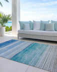 LOOMLAN Rugs Avanora Blue Washable Indoor-Outdoor Rug