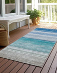 LOOMLAN Rugs Avanora Blue Washable Indoor-Outdoor Rug