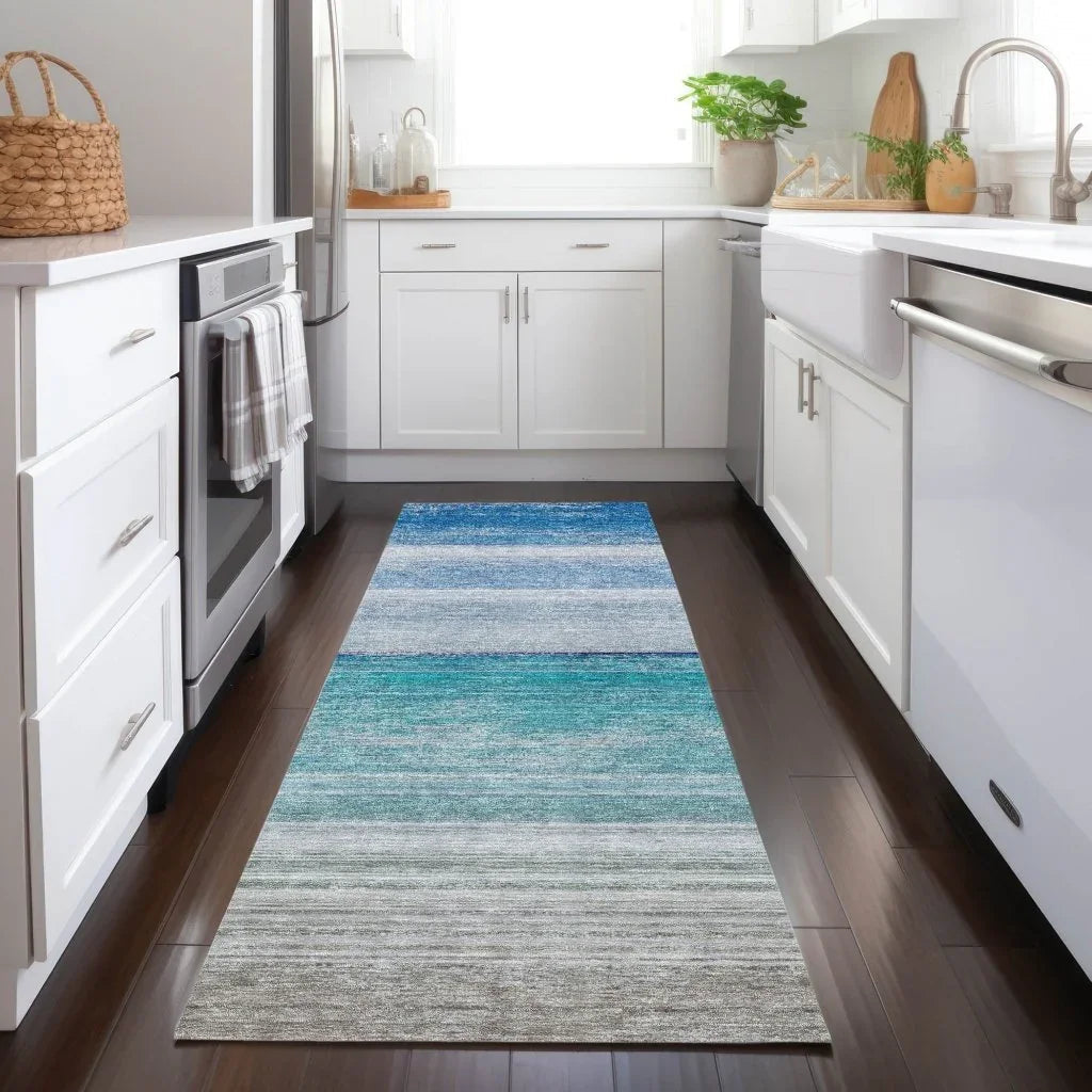 LOOMLAN Rugs Avanora Blue Washable Indoor-Outdoor Rug