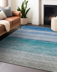 LOOMLAN Rugs Avanora Blue Washable Indoor-Outdoor Rug