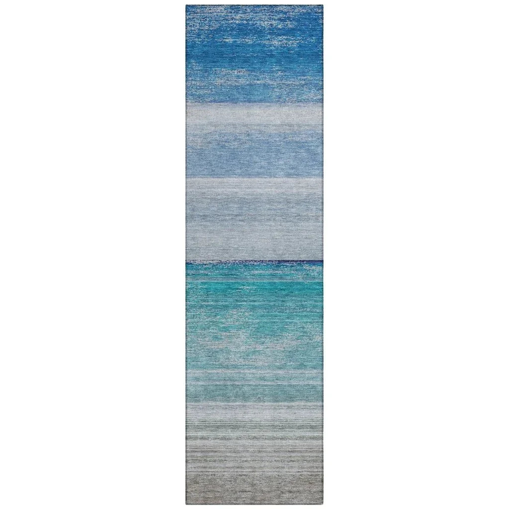 LOOMLAN Rugs Avanora Blue Washable Indoor-Outdoor Rug