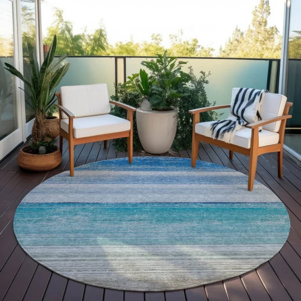 LOOMLAN Rugs Avanora Blue Washable Indoor-Outdoor Rug