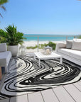 LOOMLAN Rugs Avelia Black Washable Indoor-Outdoor Rug