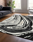 LOOMLAN Rugs Avelia Black Washable Indoor-Outdoor Rug