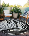 LOOMLAN Rugs Avelia Black Washable Indoor-Outdoor Rug