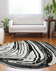 LOOMLAN Rugs Avelia Black Washable Indoor-Outdoor Rug
