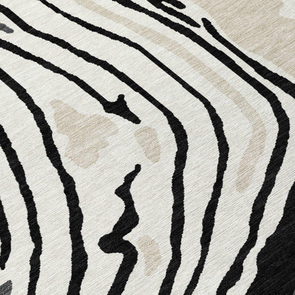 LOOMLAN Rugs Avelia Black Washable Indoor-Outdoor Rug