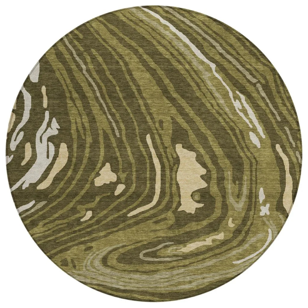 LOOMLAN Rugs Avelia Green Washable Indoor-Outdoor Rug