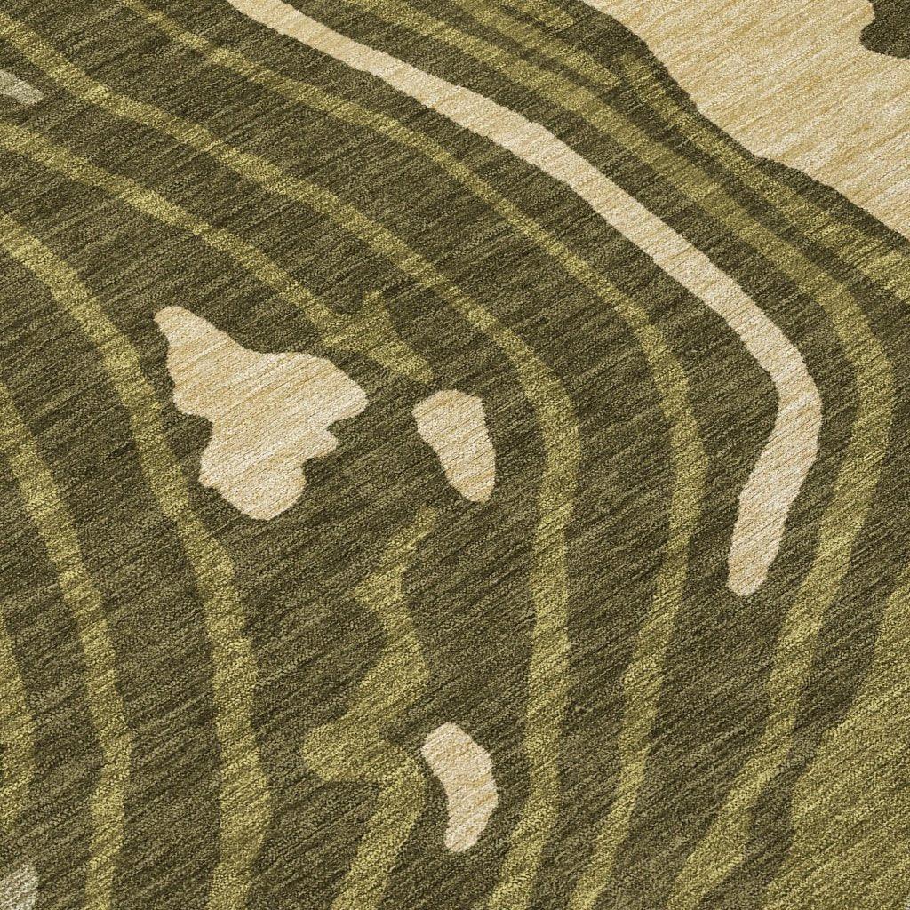 LOOMLAN Rugs Avelia Green Washable Indoor-Outdoor Rug