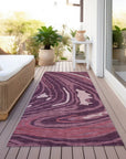 LOOMLAN Rugs Avelia Red Washable Indoor-Outdoor Rug