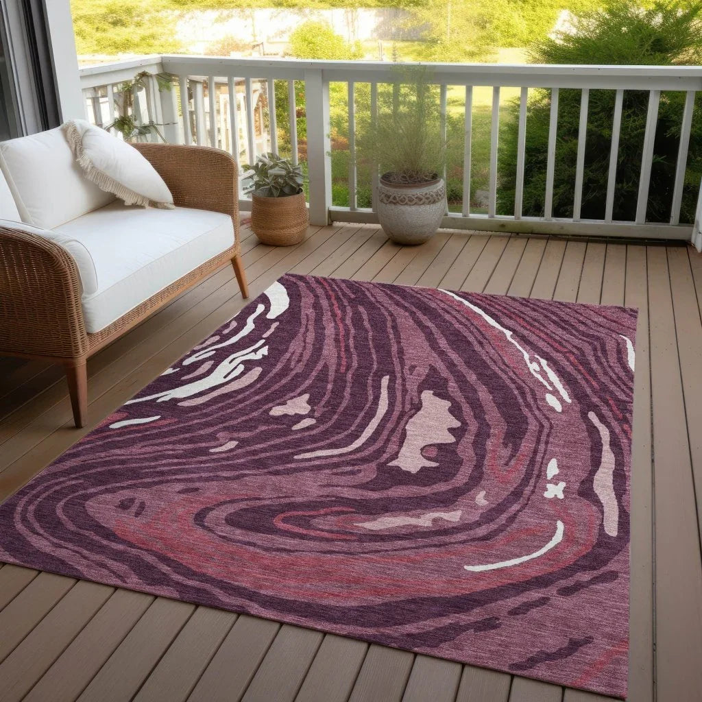 LOOMLAN Rugs Avelia Red Washable Indoor-Outdoor Rug