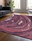 LOOMLAN Rugs Avelia Red Washable Indoor-Outdoor Rug