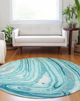 LOOMLAN Rugs Avelia Teal Washable Indoor-Outdoor Rug