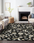 LOOMLAN Rugs Aveline Black Washable Indoor-Outdoor Rug