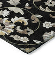 LOOMLAN Rugs Aveline Black Washable Indoor-Outdoor Rug