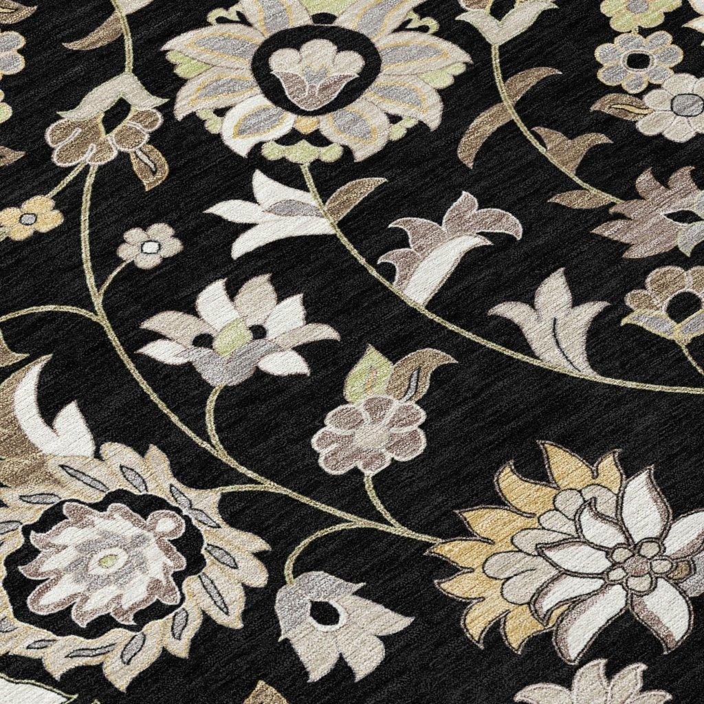 LOOMLAN Rugs Aveline Black Washable Indoor-Outdoor Rug