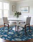 LOOMLAN Rugs Aveline Blue Washable Indoor-Outdoor Rug