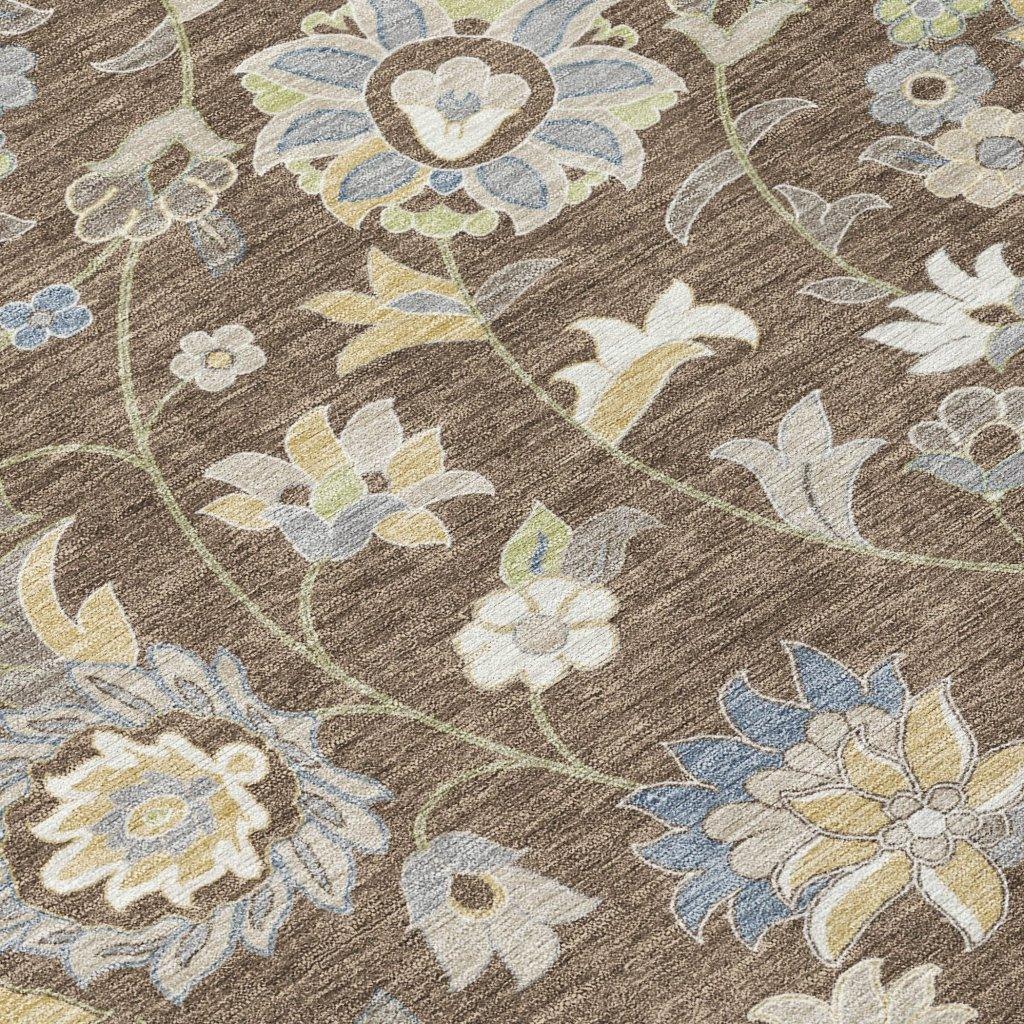 LOOMLAN Rugs Aveline Chocolate Washable Indoor-Outdoor Rug
