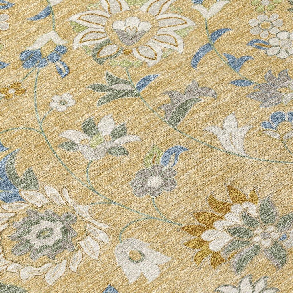 LOOMLAN Rugs Aveline Gold Washable Indoor-Outdoor Rug