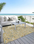 LOOMLAN Rugs Aveline Gold Washable Indoor-Outdoor Rug