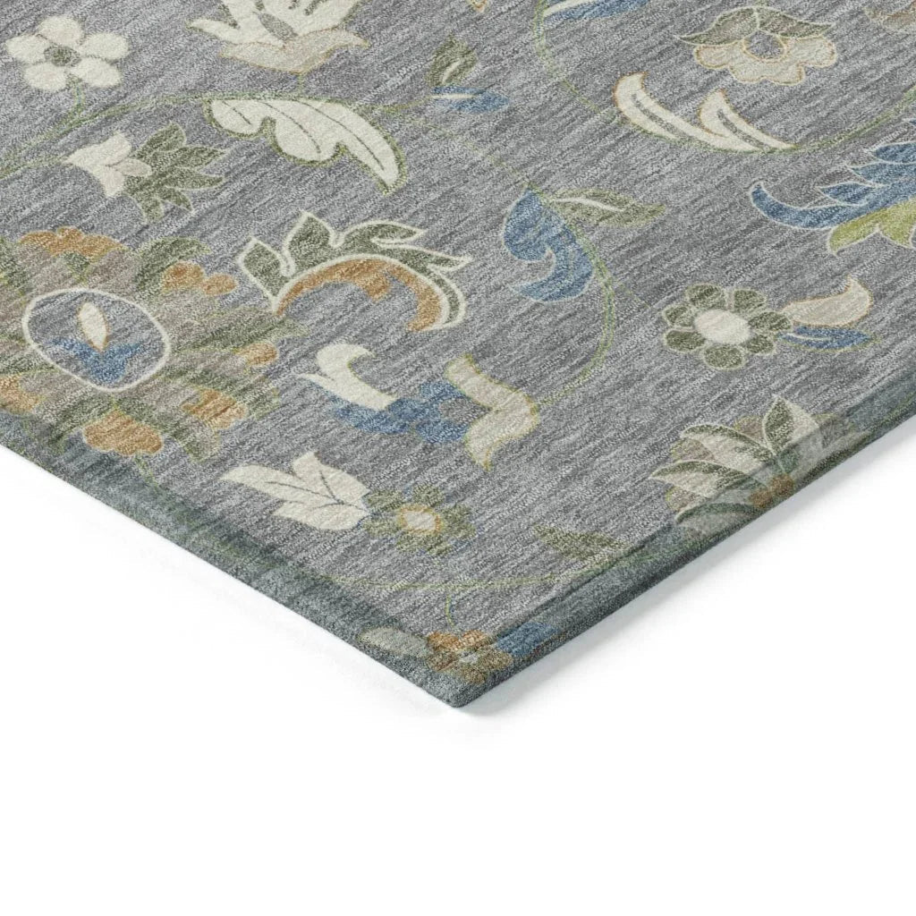 LOOMLAN Rugs Aveline Gray Washable Indoor-Outdoor Rug