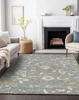 LOOMLAN Rugs Aveline Gray Washable Indoor-Outdoor Rug