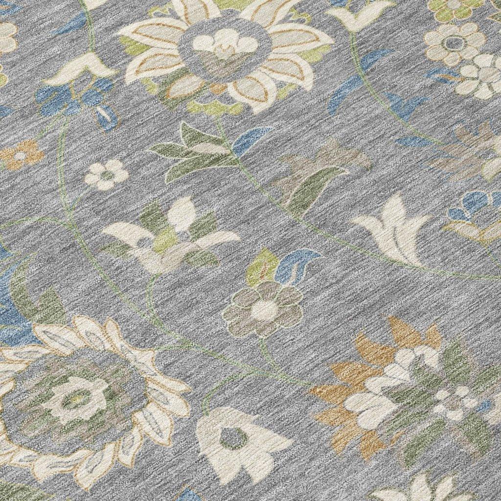 LOOMLAN Rugs Aveline Gray Washable Indoor-Outdoor Rug