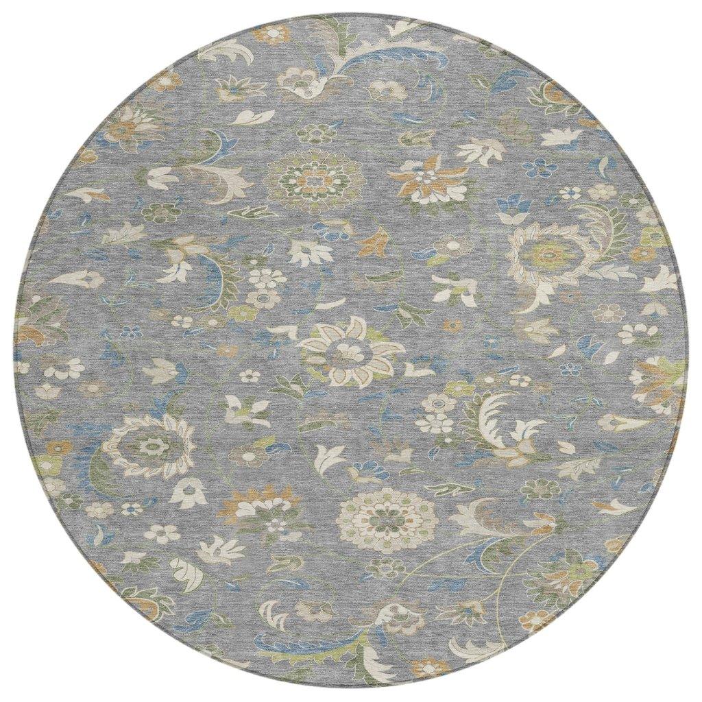 LOOMLAN Rugs Aveline Gray Washable Indoor-Outdoor Rug
