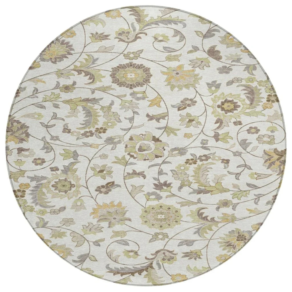 LOOMLAN Rugs Aveline Ivory Washable Indoor-Outdoor Rug