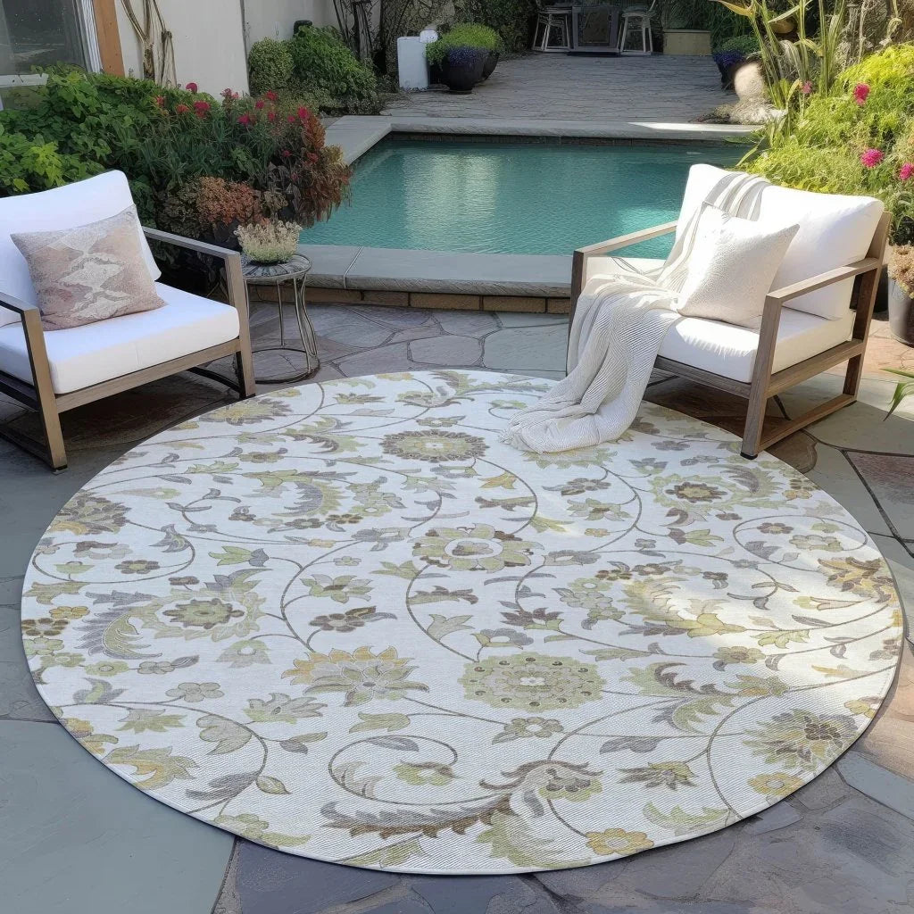LOOMLAN Rugs Aveline Ivory Washable Indoor-Outdoor Rug