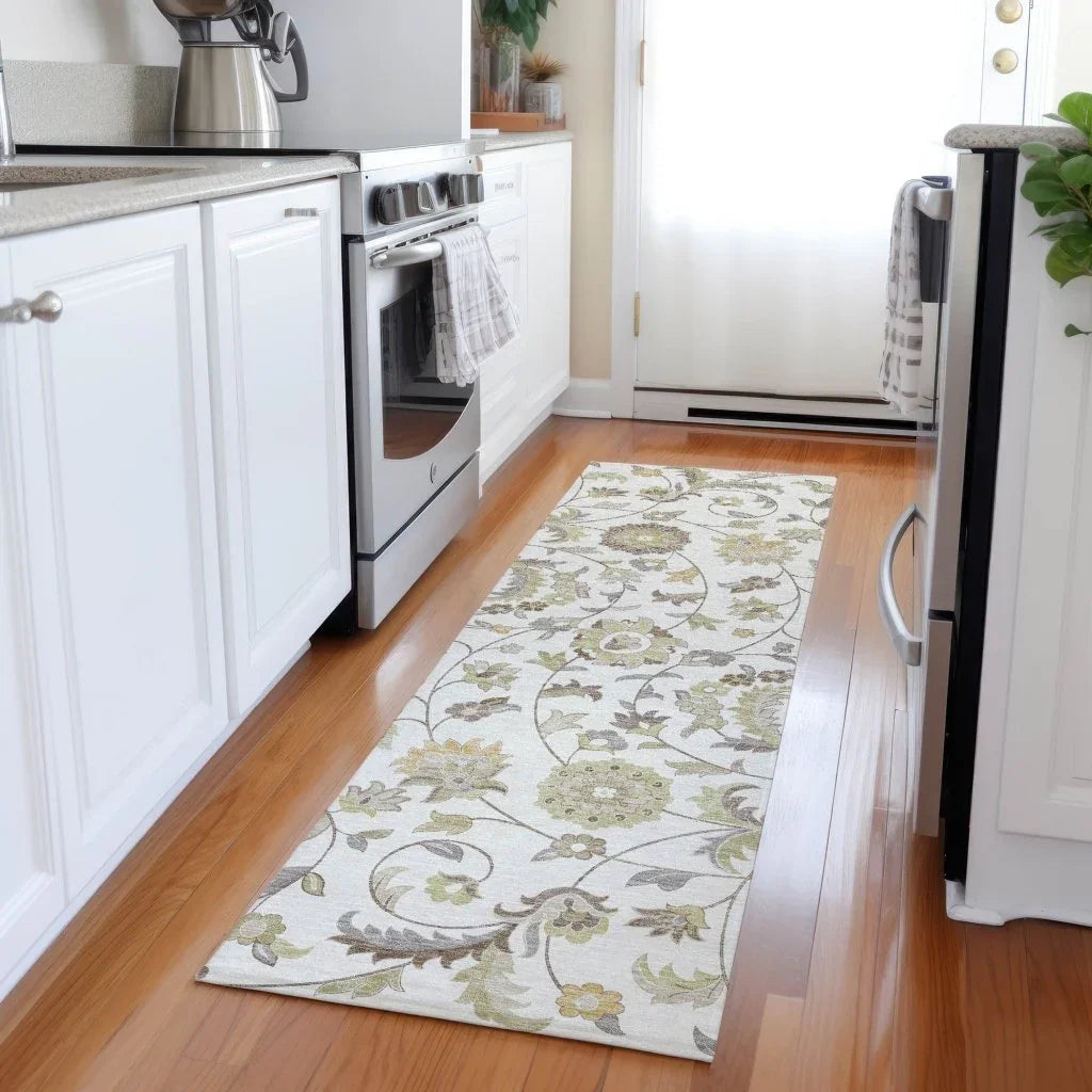 LOOMLAN Rugs Aveline Ivory Washable Indoor-Outdoor Rug
