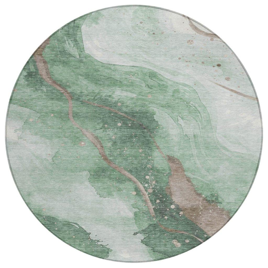 LOOMLAN Rugs Avelora Green Washable Indoor-Outdoor Rug