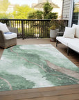 LOOMLAN Rugs Avelora Green Washable Indoor-Outdoor Rug