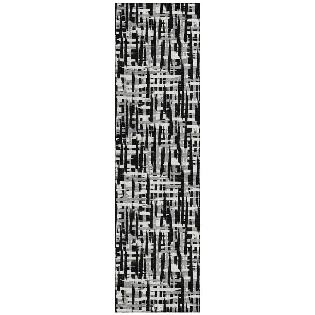 LOOMLAN Rugs Ayani Black Washable Indoor-Outdoor Rug