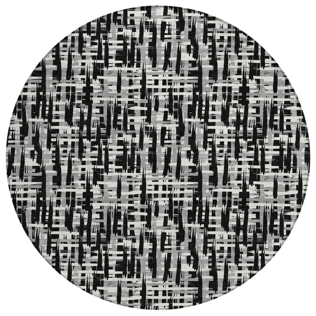 LOOMLAN Rugs Ayani Black Washable Indoor-Outdoor Rug