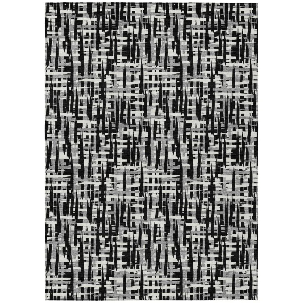 LOOMLAN Rugs Ayani Black Washable Indoor-Outdoor Rug