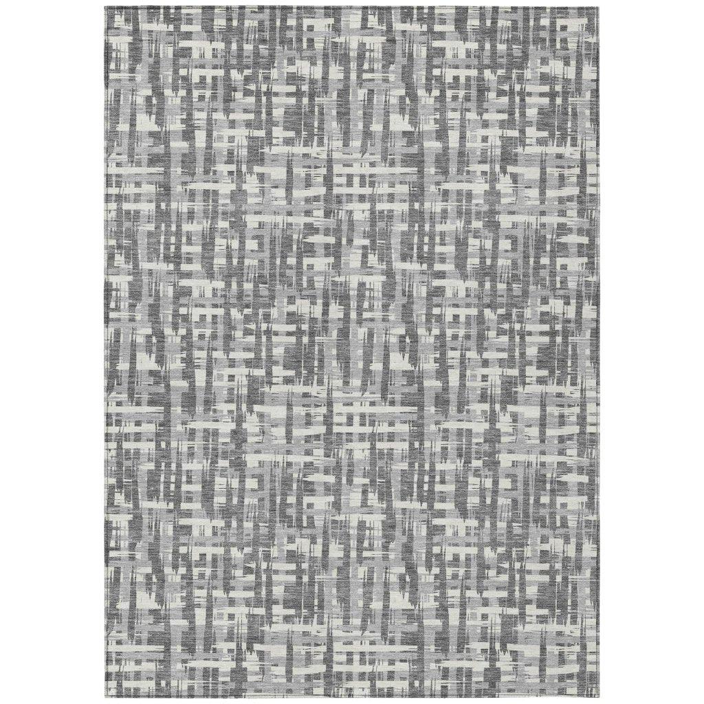 LOOMLAN Rugs Ayani Gray Washable Indoor-Outdoor Rug