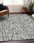 LOOMLAN Rugs Ayani Gray Washable Indoor-Outdoor Rug