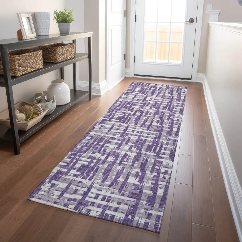 LOOMLAN Rugs Ayani Purple Washable Indoor-Outdoor Rug