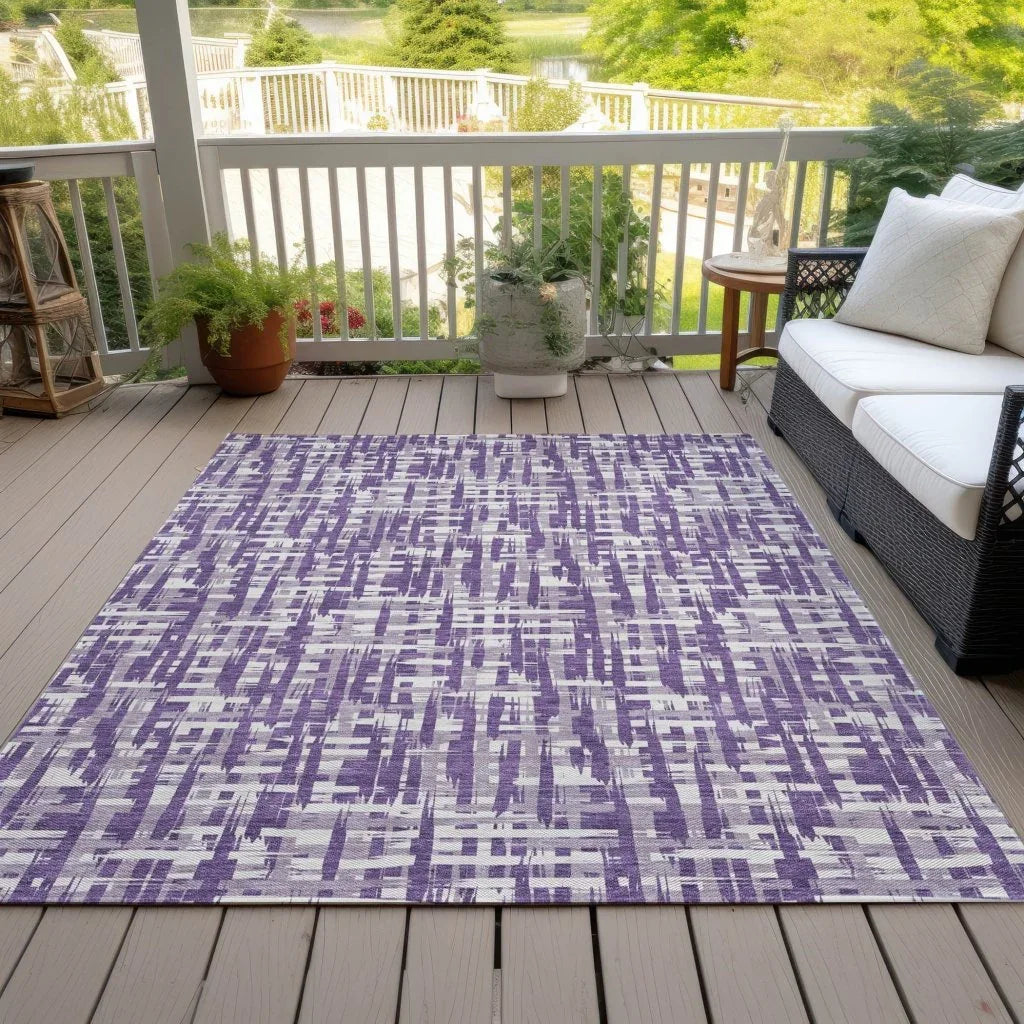 LOOMLAN Rugs Ayani Purple Washable Indoor-Outdoor Rug