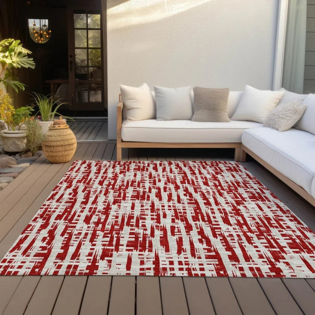 LOOMLAN Rugs Ayani Red Washable Indoor-Outdoor Rug