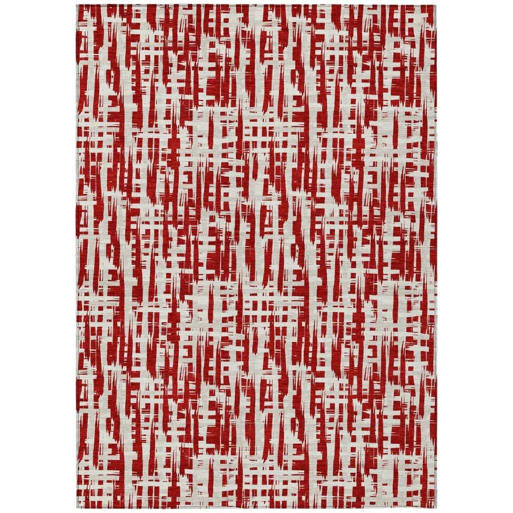 LOOMLAN Rugs Ayani Red Washable Indoor-Outdoor Rug