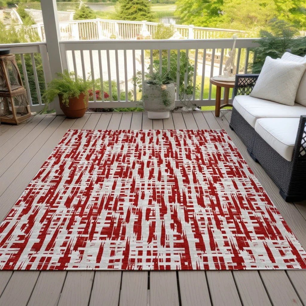 LOOMLAN Rugs Ayani Red Washable Indoor-Outdoor Rug