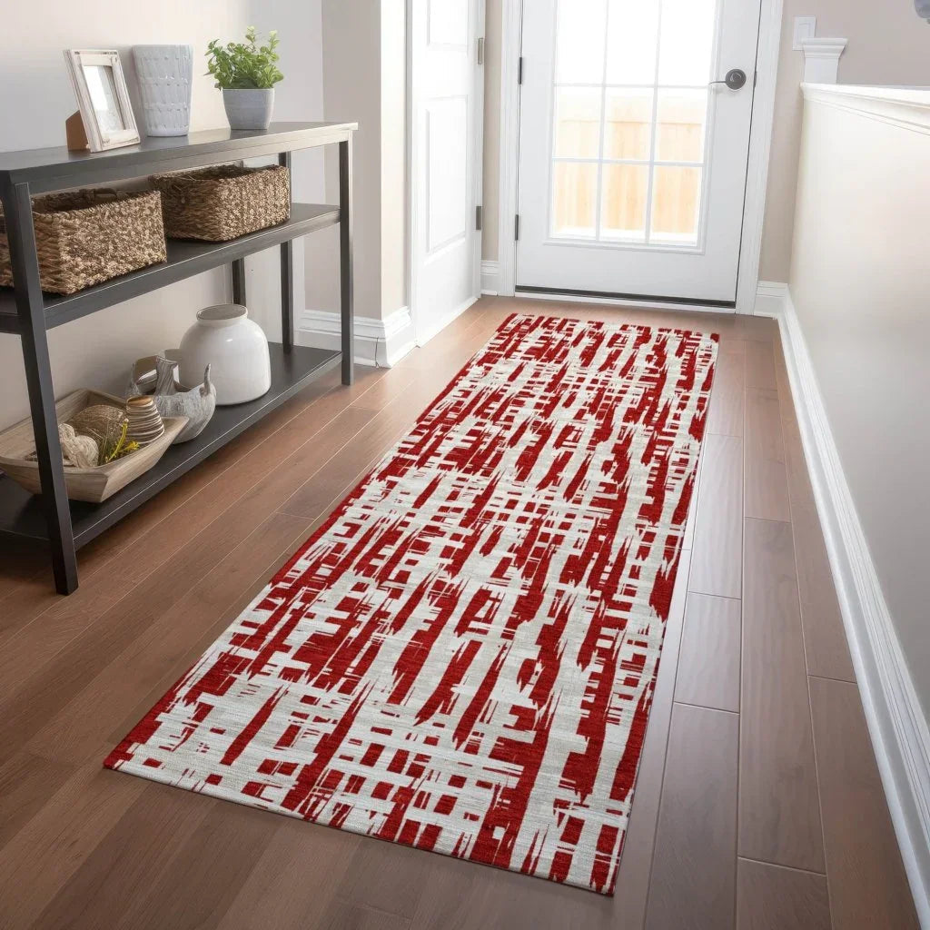 LOOMLAN Rugs Ayani Red Washable Indoor-Outdoor Rug