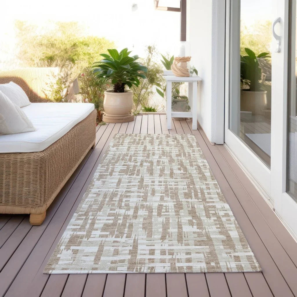 LOOMLAN Rugs Ayani Tan Washable Indoor-Outdoor Rug